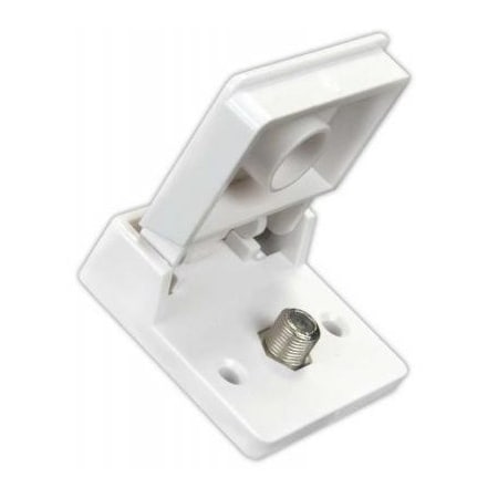 Jr Products EXTERIOR WEATHERPROOF TV JACK, POLAR WHITE 47755